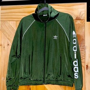 Adidas track jacket XS green